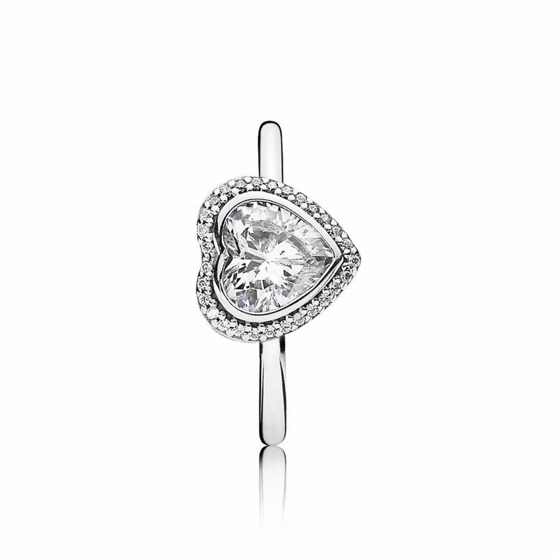 Pandora Sparkling Love Heart Stackable Ring Silver Egypt WQ1943280